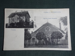Képeslap, Horvát ,Petróz,Petrijevci, Pozdrav iz PETRIJEVACA,Trgovina Gustav Banderier, üzlet, 1912