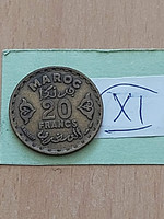 Morocco morocco 20 francs 1952 1371 copper-aluminum-nickel, v. Muhammad xi