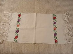 Old, home-woven, embroidered tablecloth, 105x45