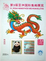 Ei41a / 1996 Chinese hologram commemorative sheet with serrated red serial number and inscription on the back