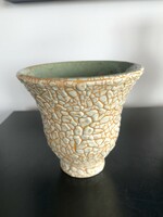 Repesztett mázas kerámia váza, jelzett Gorka Géza munkája, ceramic vase by Géza Gorka (76)