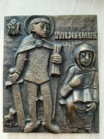 Aquitániai Vilmos Francia  bronz emlék dombormű plakett  9 cm x 11 cm