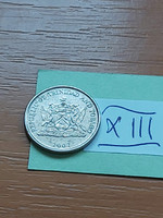 Trinidad and Tobago 25 cents 2007 copper-nickel, chaconia (warszewiczia coccinea) xiii