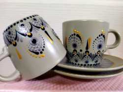 Coffee cup set with mandala pattern