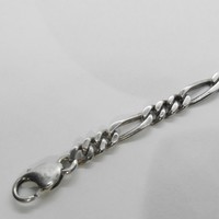 Figaro silver men's bracelet, 24.7 g, 24 cm, 925%