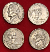 4 Pieces usa 5 cents (t-32)