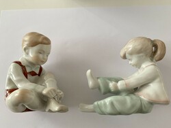 Porcelain aquincum boy and girl
