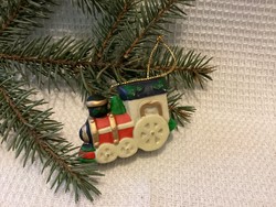 Porcelain locomotive train Christmas tree decoration