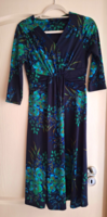 Elegant dress with blue pattern, size s-m