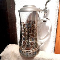 Beer mug with tin lid - immaculate - art&decoration