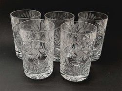 Polished crystal glasses, 5 in one, 10.2 cm
