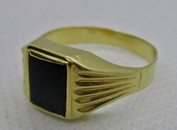 Gyönyörű 14kt antik aranygyűrű ónix kővel  Akció!