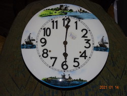 Rare !! Dutch motif antique wall clock with intact enamel dial