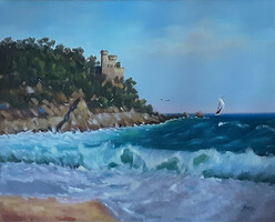 Antiipina galina: sea view, oil painting, canvas, 40x50cm