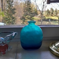 Turquoise ham vase glass vase - art&decoration