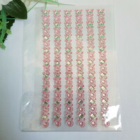 Pink self-adhesive rhinestones for decoration
