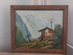 (K) beautiful, signed alpine painting 58x49 cm