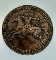 Szekszárd bronze memorial plaque, medal 1989 international conference on the early Middle Ages f.P sign