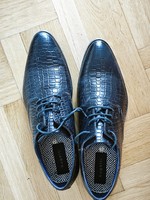 Fekete, Bugatti, új, 45--ös alkalmi férfi cipő.