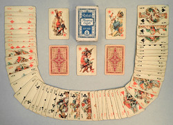 RITKA régi antik vintage NÉMET ROKOKO francia kártya játék pakli franciakártya kártyajáték dobozban