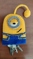 Amigurumi crochet minion keychain