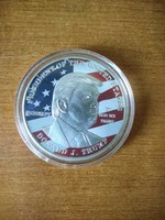 Donald trump silver plated commemorative medal