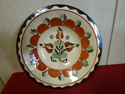 Karcagi clay industry htsz, glazed ceramic wall plate, diameter 25.5 cm. Jokai.