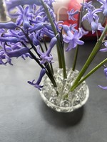 Jelzett, olasz masszív üveg ikebana, virág rendező vagy asztali ceruza, tolltartó