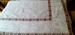Folk woven tablecloth, tablecloth. 130X130 cm