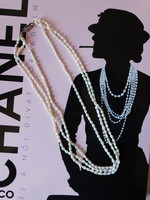 Vintage három soros tenyésztett gyöngy nyaklánc 46 cm