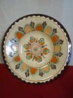 Karcagi clay industry htsz, glazed ceramic wall plate, diameter 26 cm. Jokai.