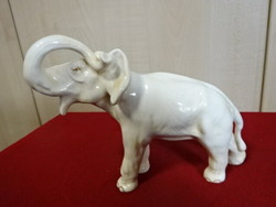 Royal dux Czechoslovak porcelain figurine, antique, bone-colored elephant from 1930. Jokai.