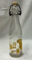 Retro Hüsi carbonated soft drink with buckle bottle in good condition 0.25 l. 24 Cm.