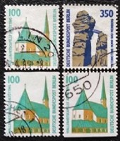 Bb834+c/d-5p / Germany - berlin 1989 attractions stamp series stamped (with cut from bottom to top)