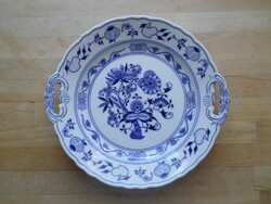 Older porcelain bowl with onion pattern, round handle, 26 cm