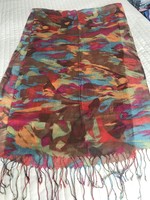Colorful cotton and viscose mix scarf, 180 x 54 cm