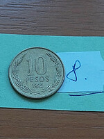 Chile 10 pesos 1995 nickel-brass bernardo o'higgins 8