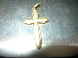 Gold cross pendant, 2.5x1.5cm