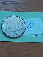 Brazil brasil 10 centavo 1995 stainless steel 8