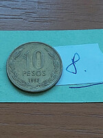 Chile 10 pesos 1992 nickel-brass bernardo o'higgins 8