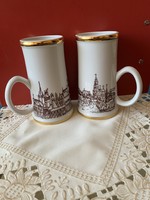 Hollóháza porcelain beer mug 14.5 cm