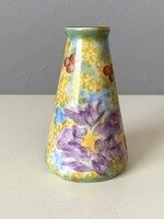 Zsolnay flower painted porcelain vase 13.5 Cm