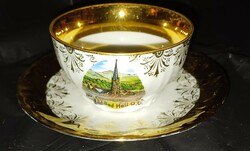 Beautiful gilded mocha cup with bottom.