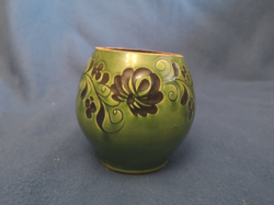 Hand-painted folk motif ceramic bowl 13 cm