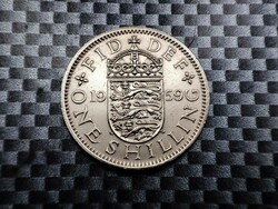 Egyesült Királyság 1 shilling, 1959 Angol címer, 3 oroszlán koronás pajzson