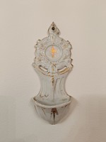 Antik szenteltvíz tartó 19. század porcelán keresztény katolikus fali szenteltvíztartó 730 8472