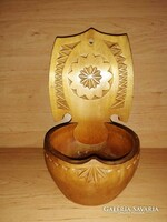 Retro népművész faragott fali fa kaspó (6p)