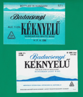 Badacsonyi Kéknyelű – borcímke – 2 db – különböző – kék és fehér – használatlanok