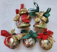 Karácsonyi dísz karácsonyfadísz gömb harang dekoráció kellék