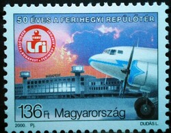 S4535 / 2000 50-year-old Ferihegy airport stamp postal clerk